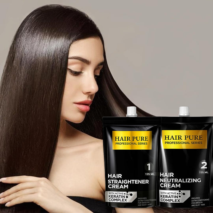 Straightener Cream 125ml - Keratin Based Hair Straightening Cream For Smooth, Silky & Frizz Free Hair