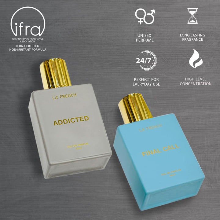 La French Unisex Perfume Gift Set Final Call & Addicted Gift Set (2 x 50ml)