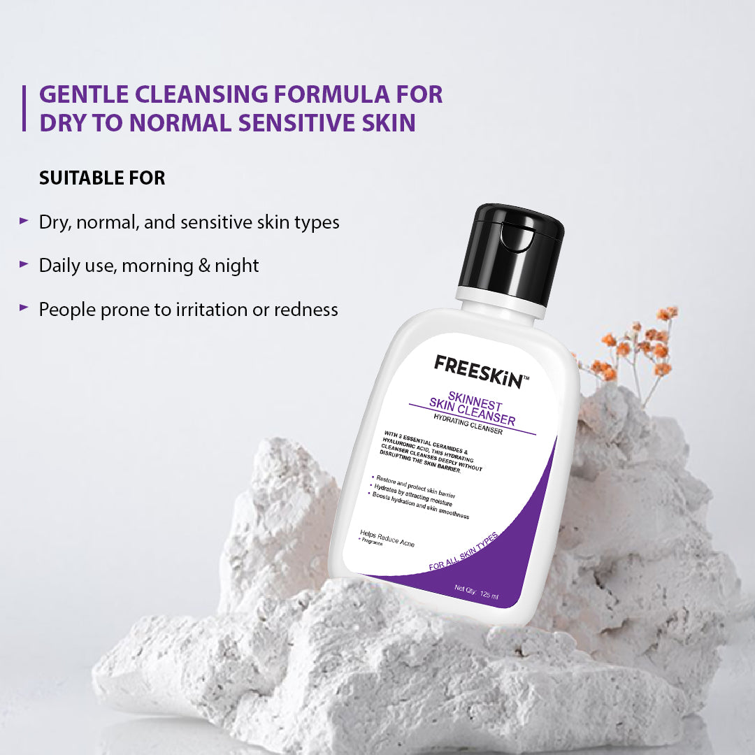 Skinnest Hydrating Cleanser 30ml | Ceramides & Hyaluronic Acid Face Cleanser | Barrier Repair Gentle Face Wash for Dry, Sensitive & Acne-Prone Skin