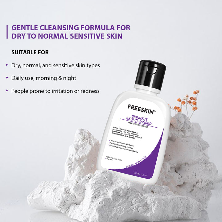 Skinnest Hydrating Cleanser 30ml | Ceramides & Hyaluronic Acid Face Cleanser | Barrier Repair Gentle Face Wash for Dry, Sensitive & Acne-Prone Skin