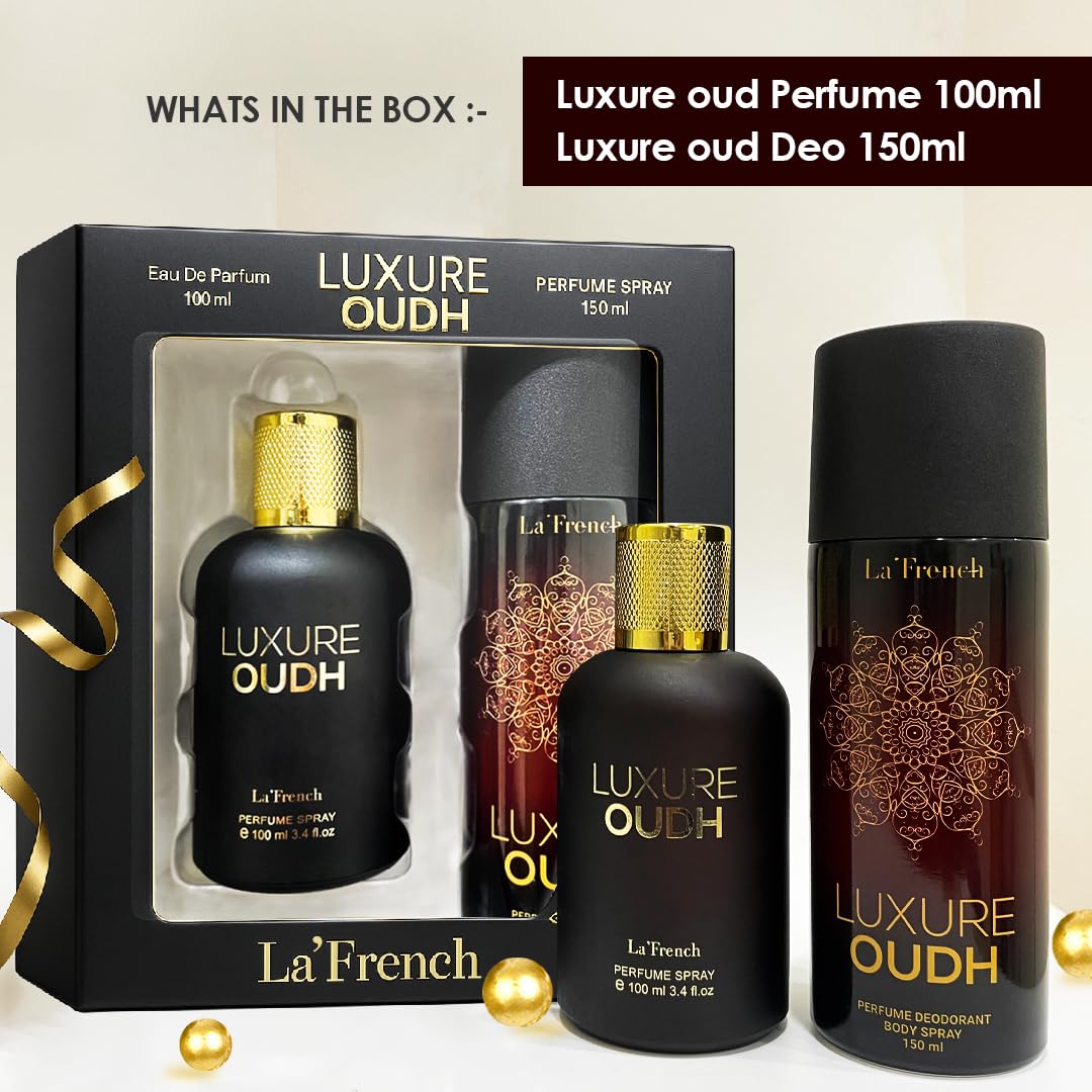 La French Luxure Oudh Perfume & Deodorant Gift Set (100ml + 150ml)