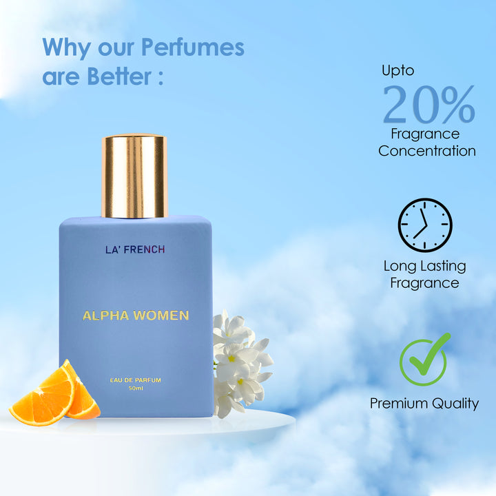 Alpha Women Perfume 50ml | Long Lasting Bold Floral Fruity Fragrance | Premium Eau De Parfum for Women | Confident & Powerful Feminine Scent