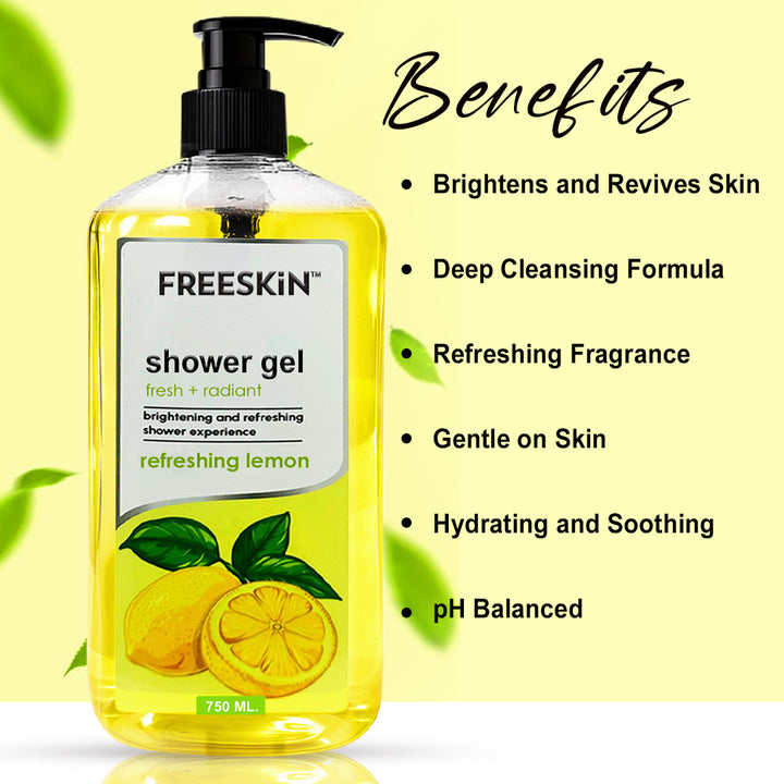 Lemon Shower Gel 400ml | Refreshing Citrus Body Wash | Hydrating, Deep Cleansing & Energizing Shower Gel for Soft, Glowing Skin