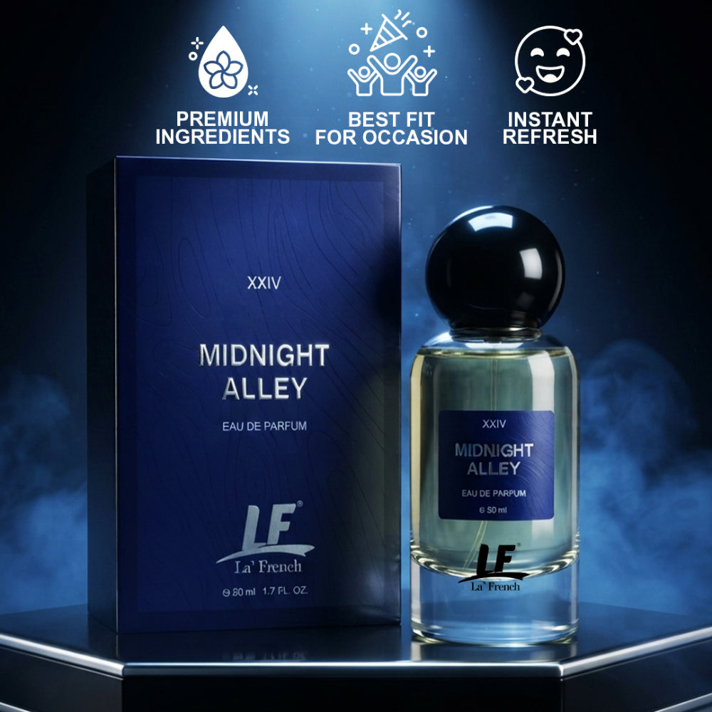La French Midnight Alley Unisex Perfume 50ml | Long-Lasting Fragrance Eau de Perfume | Premium Luxury Fragrance for Men & Women | Fresh, Sweet & Everyday Wear Scent