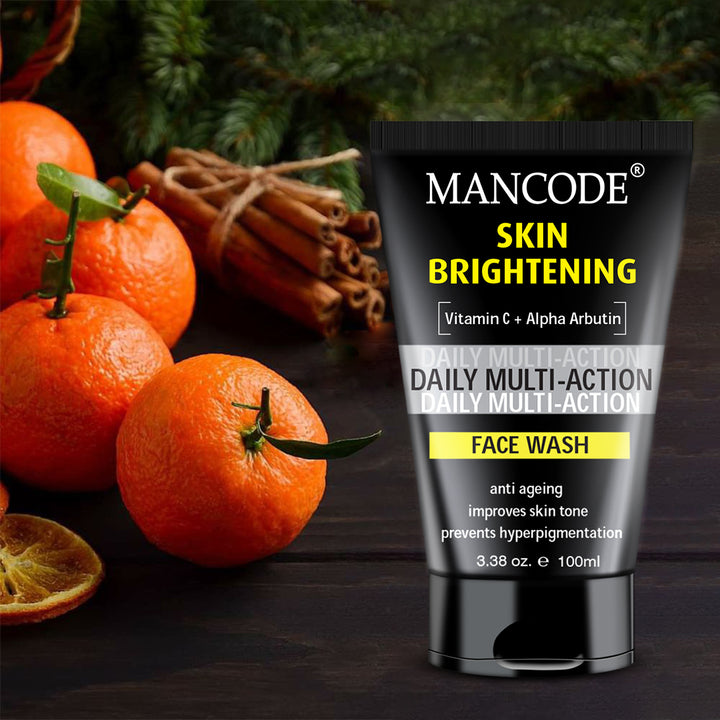 Skin Brightening Face Wash 100ml | Glow Boost Face Wash for Men | Vitamin C, Niacinamide & Licorice Deep Cleansing Cleanser