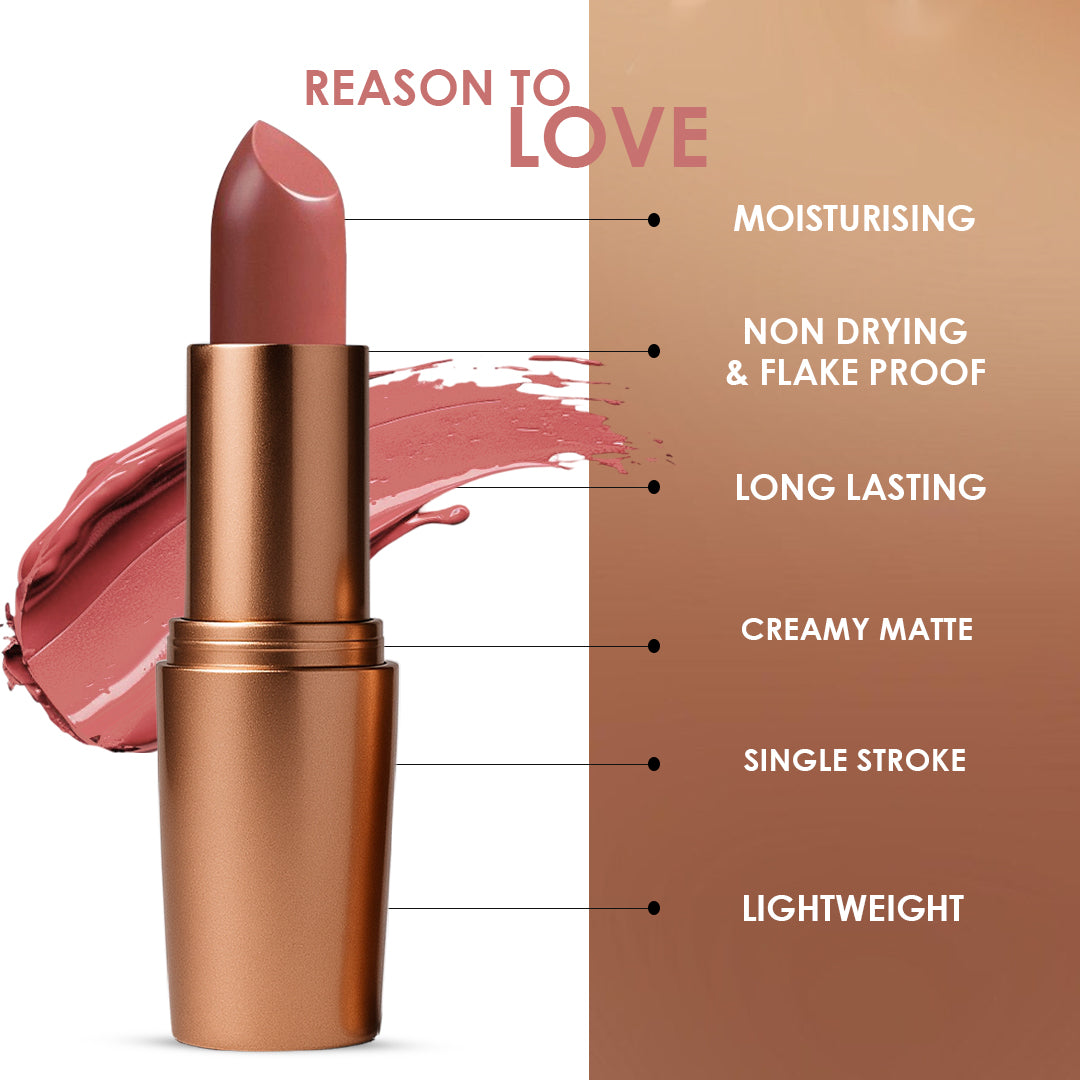 Creamy Matte Lipstick Barely There Shade 12 – Long Lasting Matte Lipstick, Full Coverage, Highly Pigmented Nude Lip Color for Women (3.8g)