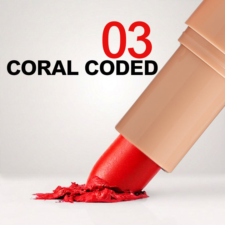 Creamy Matte Lipstick Coral Coded Shade 03 – Long Lasting Matte Lipstick, Full Coverage, Highly Pigmented Coral Lip Color for Women (3.8g)
