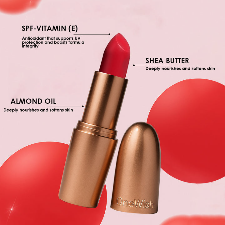 Creamy Matte Lipstick Queen of Hearts Shade 10 – Long Lasting Matte Lipstick, Full Coverage, Highly Pigmented Lip Color for Women (3.8g)