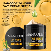 24 Hours Day Cream for Men 100ml | Moisturizing Sunscreen with Vitamin E | Anti-Aging Face Cream | UV Protection & Hydrating Formula