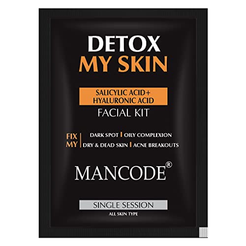 Detox My Skin Facial Kit for Men 58g | 6-in-1 Glow Facial Kit with Vitamin C, Niacinamide & Alpha Arbutin | Instant Brightening Home Facial Kit