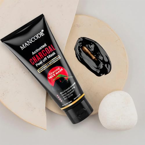 Activated Charcoal Peel Off Mask for Men 100ml | Deep Cleansing Blackhead Removal Mask | Unclogs Pores & Removes Impurities