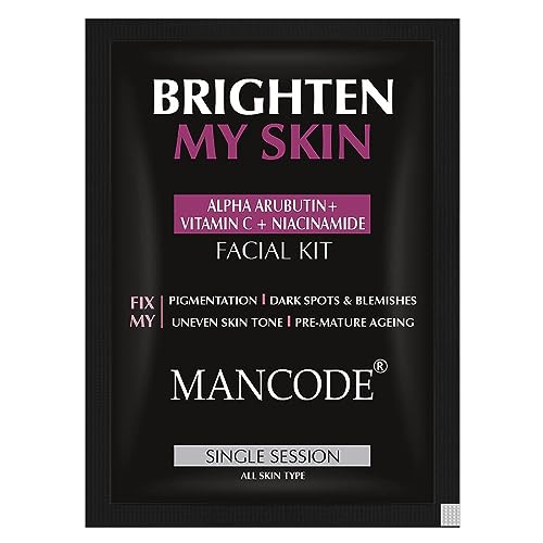 Brighten My Skin Facial Kit for Men 58g | 6 Step Skin Brightening Facial Kit | Instant Glow & Deep Cleansing Home Facial Kit