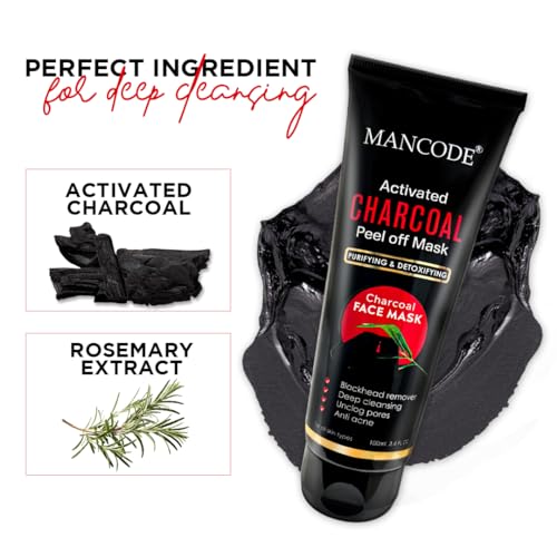 Activated Charcoal Peel Off Mask for Men 100ml | Deep Cleansing Blackhead Removal Mask | Unclogs Pores & Removes Impurities