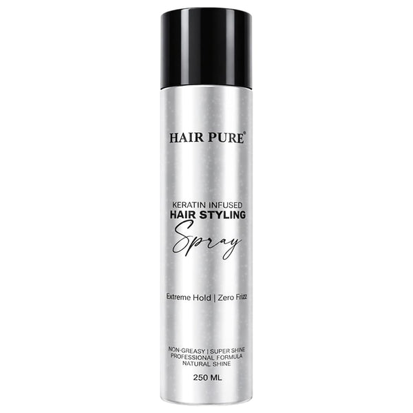 Keratin Infused Hair Styling Spray 250ml | Extreme Hold, Anti-Frizz & Natural Shine Finish | Non-Greasy Hair Styling Spray for All Hair Types – 250 ml