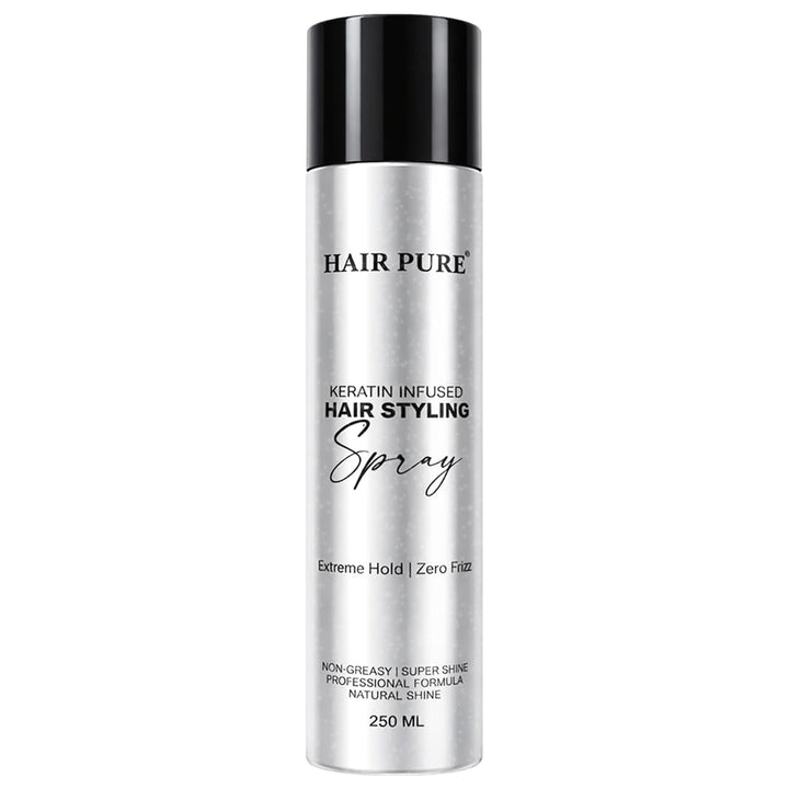 Keratin Infused Hair Styling Spray 250ml | Extreme Hold, Anti-Frizz & Natural Shine Finish | Non-Greasy Hair Styling Spray for All Hair Types – 250 ml