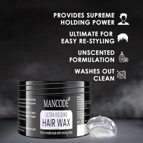 Ultra Holding Hair Wax 100ml | Strong Hold Matte Finish Hair Wax for Men | Long Lasting Styling Wax | Natural Look & Easy Wash