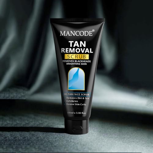 Tan Face Scrub 100ml | Tan Removal Scrub for Men | Exfoliating Face Scrub for Blackheads & Brightening | Deep Cleansing Formula