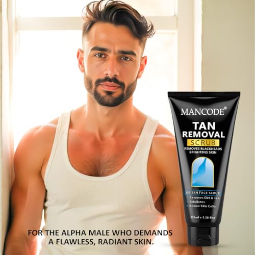 Tan Face Scrub 100ml | Tan Removal Scrub for Men | Exfoliating Face Scrub for Blackheads & Brightening | Deep Cleansing Formula