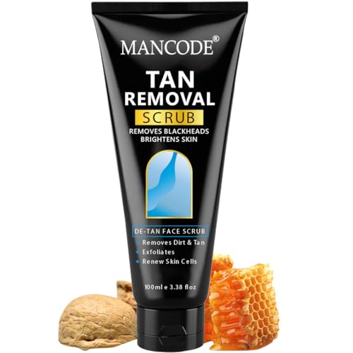 Tan Face Scrub 100ml | Tan Removal Scrub for Men | Exfoliating Face Scrub for Blackheads & Brightening | Deep Cleansing Formula