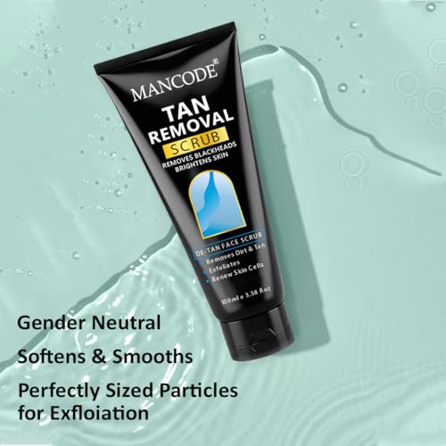Tan Face Scrub 100ml | Tan Removal Scrub for Men | Exfoliating Face Scrub for Blackheads & Brightening | Deep Cleansing Formula