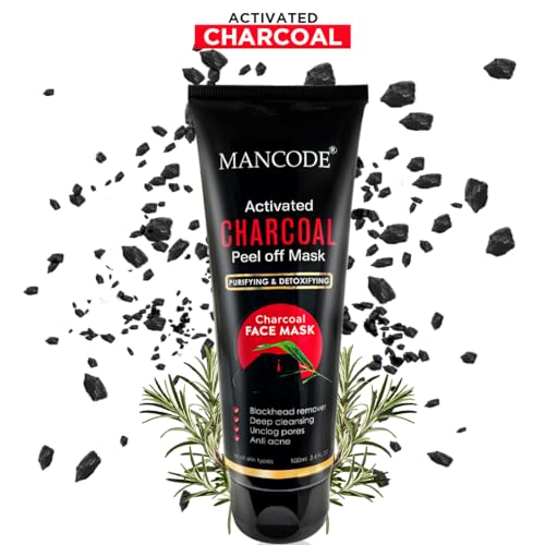 Activated Charcoal Peel Off Mask for Men 100ml | Deep Cleansing Blackhead Removal Mask | Unclogs Pores & Removes Impurities