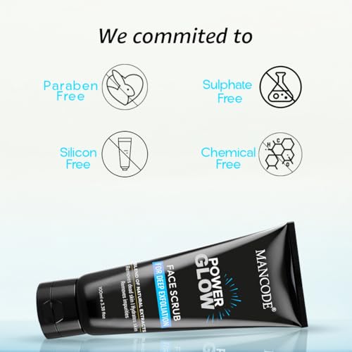 Power Glow Face Scrub 100ml | Brightening Face Scrub for Men | Removes Blackheads & Dead Skin | Smooth & Glowing Skin Formula