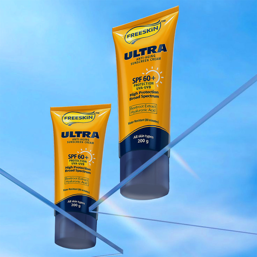 Sunscreen Cream Ultra Anti-Aging SPF 60+ 200g | Broad Spectrum UVA/UVB Protection | Hydrating, Brightening & Wrinkle Care Sunscreen with Hyaluronic Acid