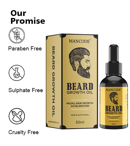 Beard Growth Oil Accelerator 50ml | Fast Beard Growth Oil for Men | Thicker Fuller Beard & Patchy Beard Solution | Non-Greasy Nourishing Beard Oil promises