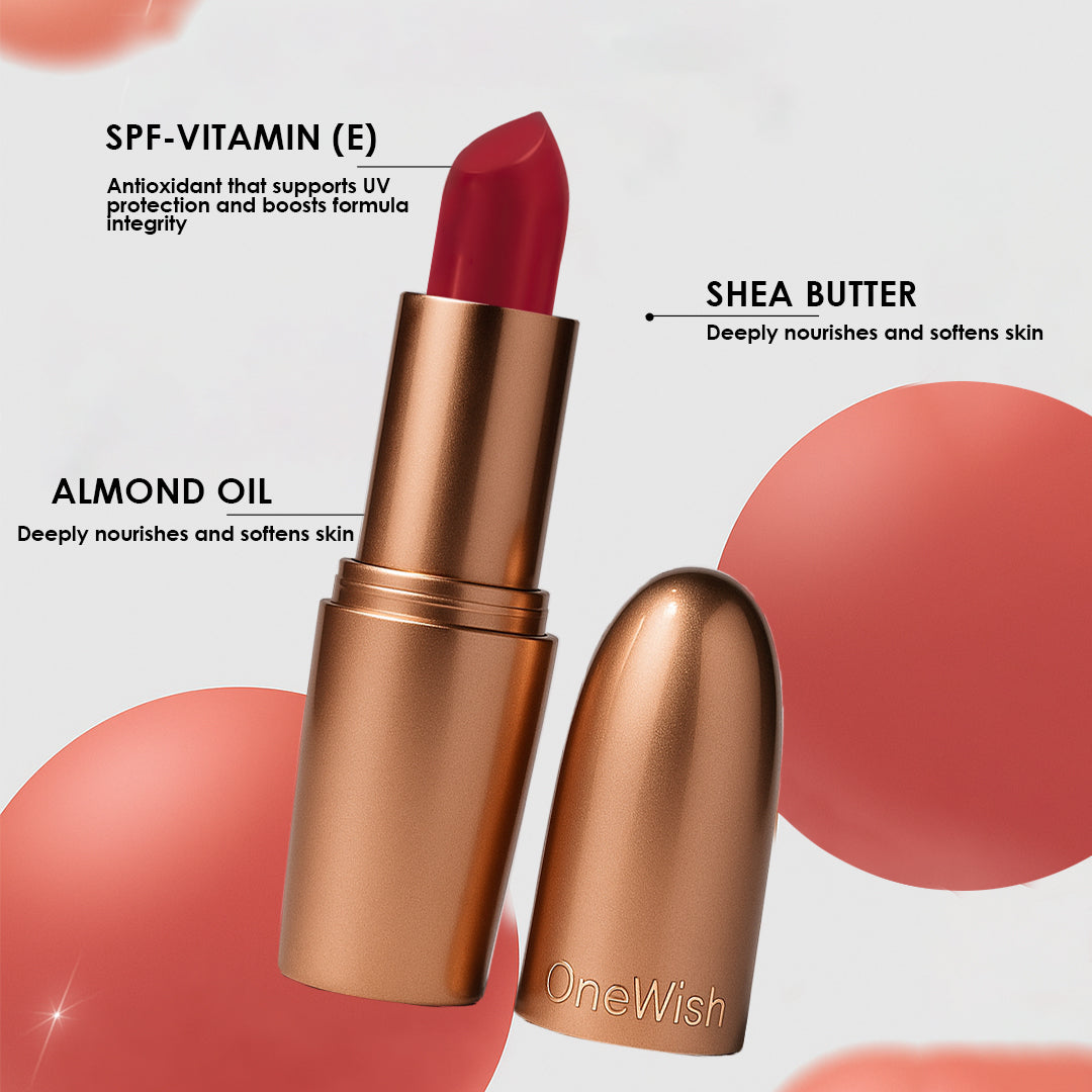 Creamy Matte Lipstick Too Red to Handle Shade 18 – Long Lasting Matte Lipstick, Full Coverage, Highly Pigmented Lip Color for Women (3.8g)
