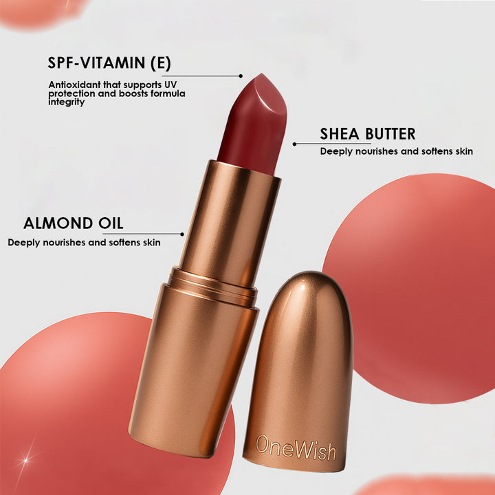 Creamy Matte Lipstick Berry Blush Shade 21 – Long Lasting Matte Lipstick, Full Coverage, Highly Pigmented Lip Color for Women (3.8g)