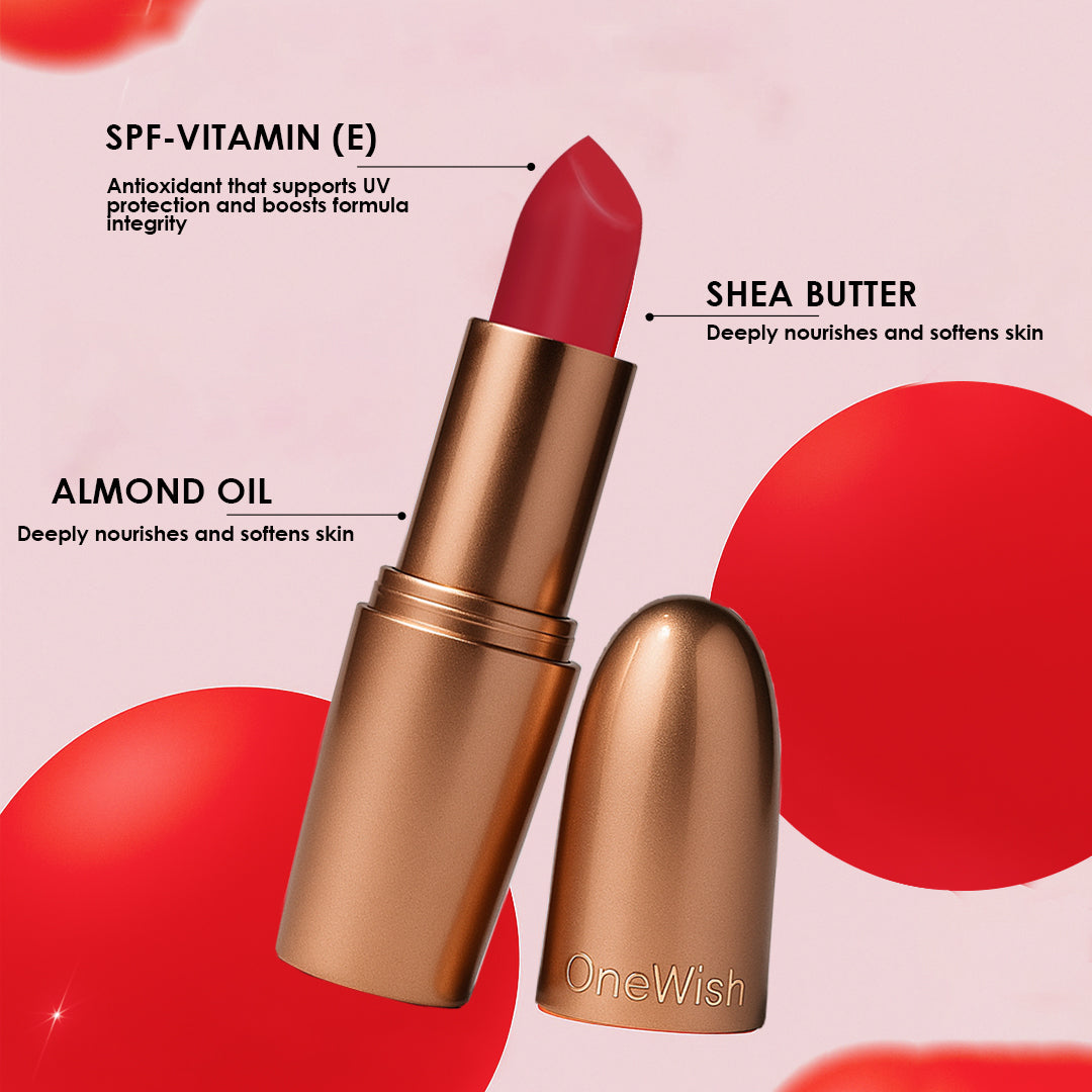 Creamy Matte Lipstick Not So Basic Red 3.8g (Shade 28) – Long-Lasting, Full Coverage Bold Red Lipstick