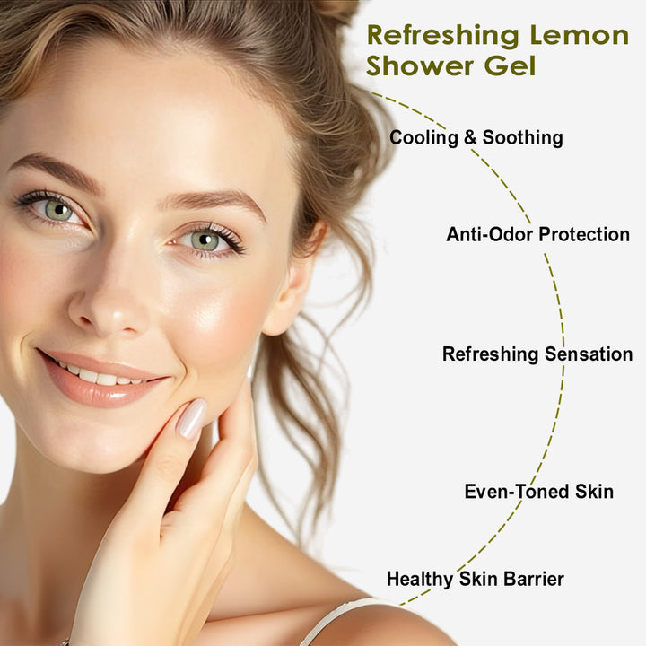 Refreshing Lemon Shower Gel 750ml | Brightening Citrus Body Wash | Deep Cleansing, Hydrating & Glow Boosting Skin Cleanser for Men & Women