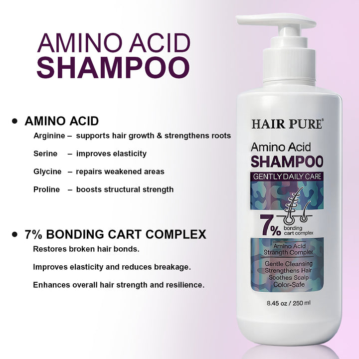 Amino Acid Shampoo 250ml – Gentle Daily Cleansing Shampoo with 7% Bonding Care Complex for Strong, Smooth & Frizz-Free Hair