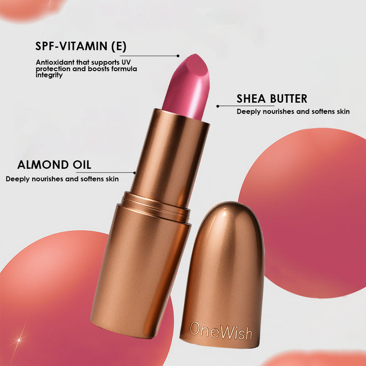 Creamy Matte Lipstick Cotton Candy Shade 15 – Long Lasting Matte Lipstick, Full Coverage, Highly Pigmented Lip Color for Women (3.8g)