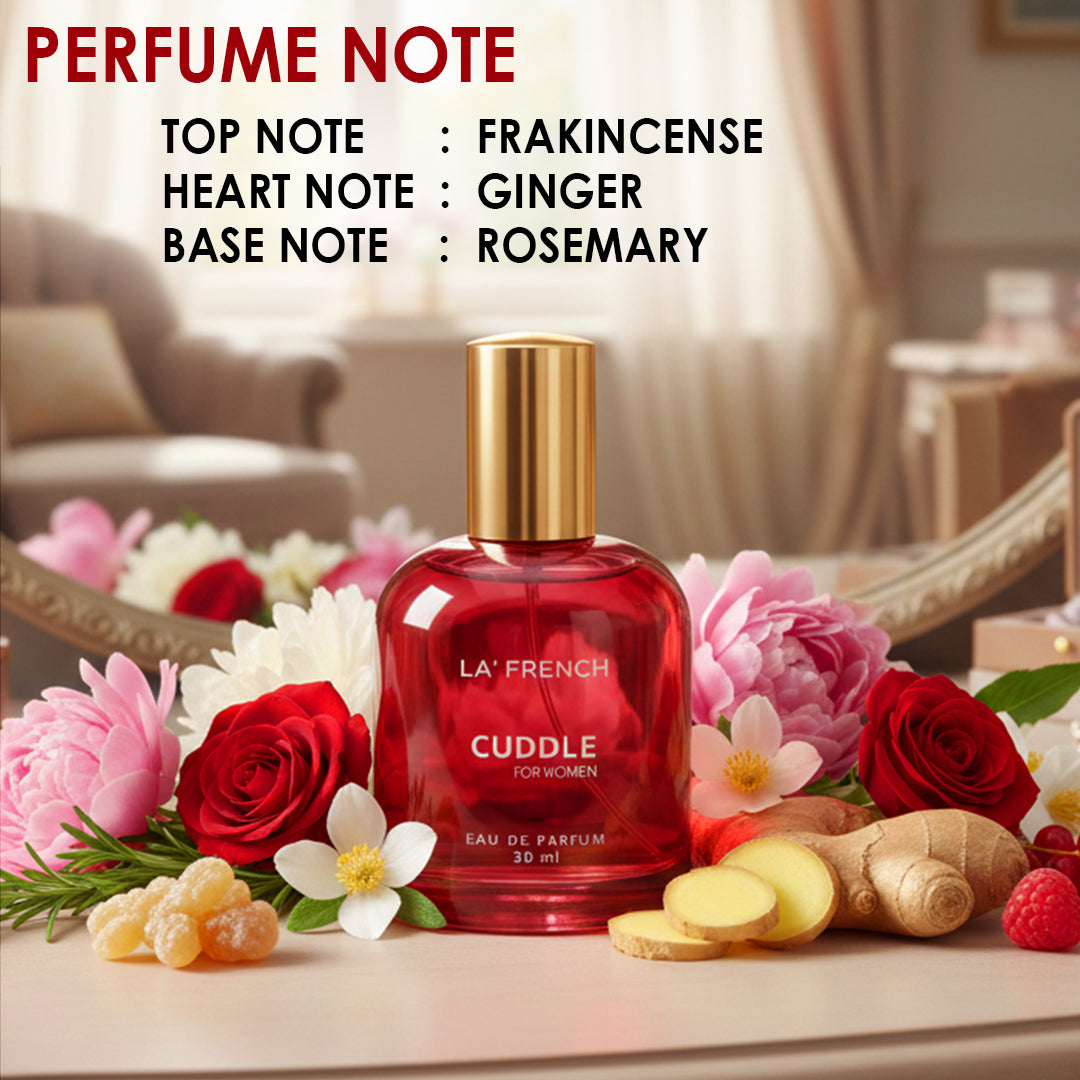 Cuddle Perfume for Women 30ml | Long Lasting Soft Floral Musky Fragrance | Premium Eau De Parfum | Warm & Romantic Daily Wear Scent
