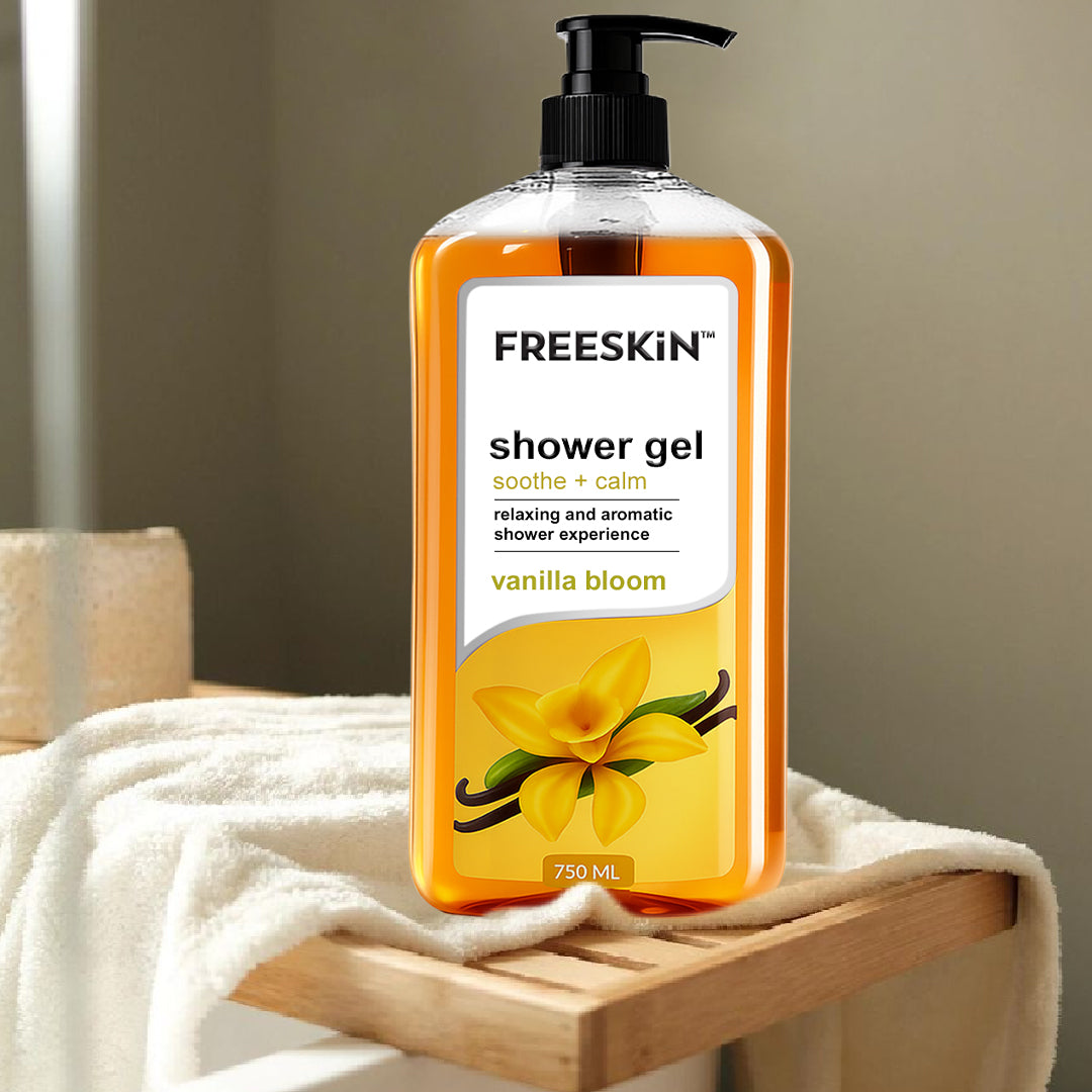 Vanilla Bloom Shower Gel 750ml | Moisturizing Body Wash with Warm Vanilla Fragrance | Gentle Cleanser for Soft, Smooth & Glowing Skin
