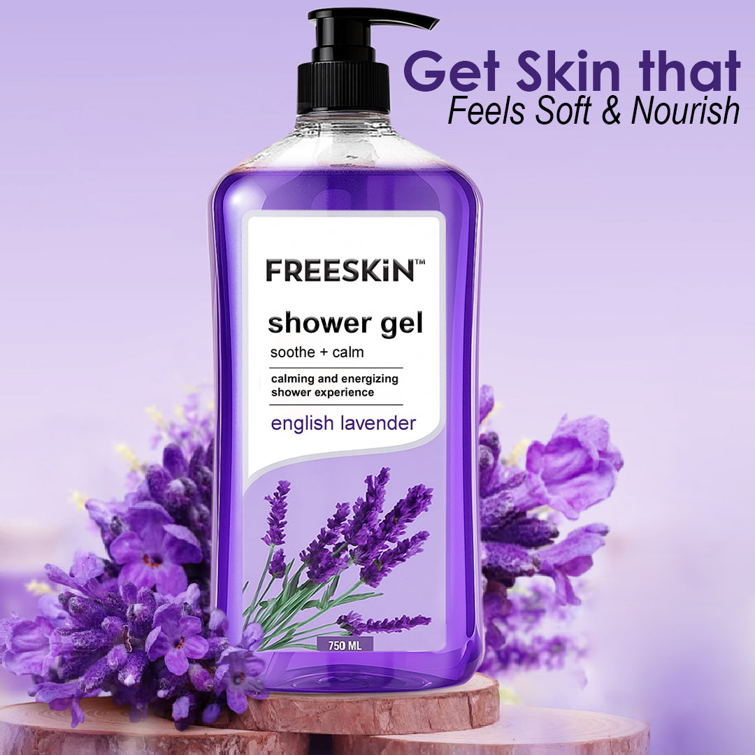 English Lavender Shower Gel 750ml | Soothing & Calming Body Wash | Hydrating, Gentle Cleanser for Soft & Smooth Skin | Long-Lasting Refreshing Fragrance