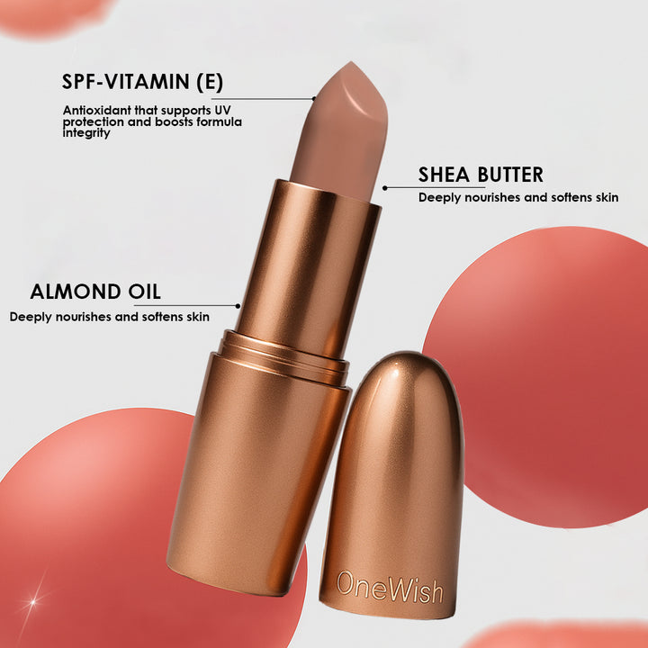 Creamy Matte Lipstick Latte Love Shade 06 – Long Lasting Matte Lipstick, Full Coverage, Highly Pigmented Nude Brown Lip Color for Women (3.8g)