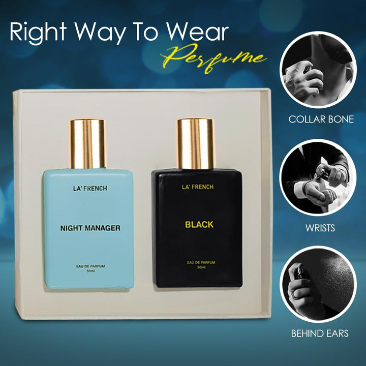 La French Night Manager & Black Perfume Gift Set Combo (2 x 50ml)