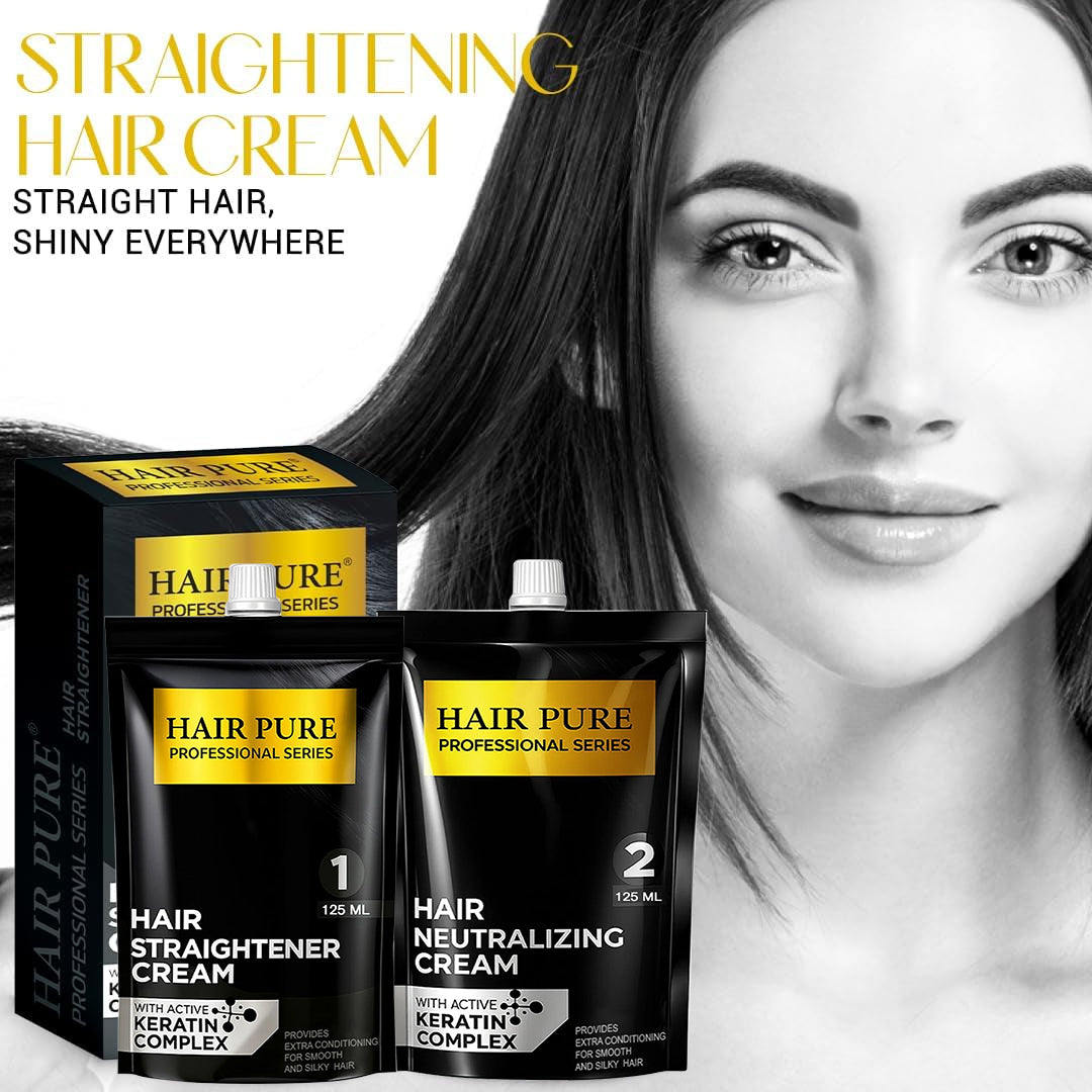 Straightener Cream 125ml - Keratin Based Hair Straightening Cream For Smooth, Silky & Frizz Free Hair