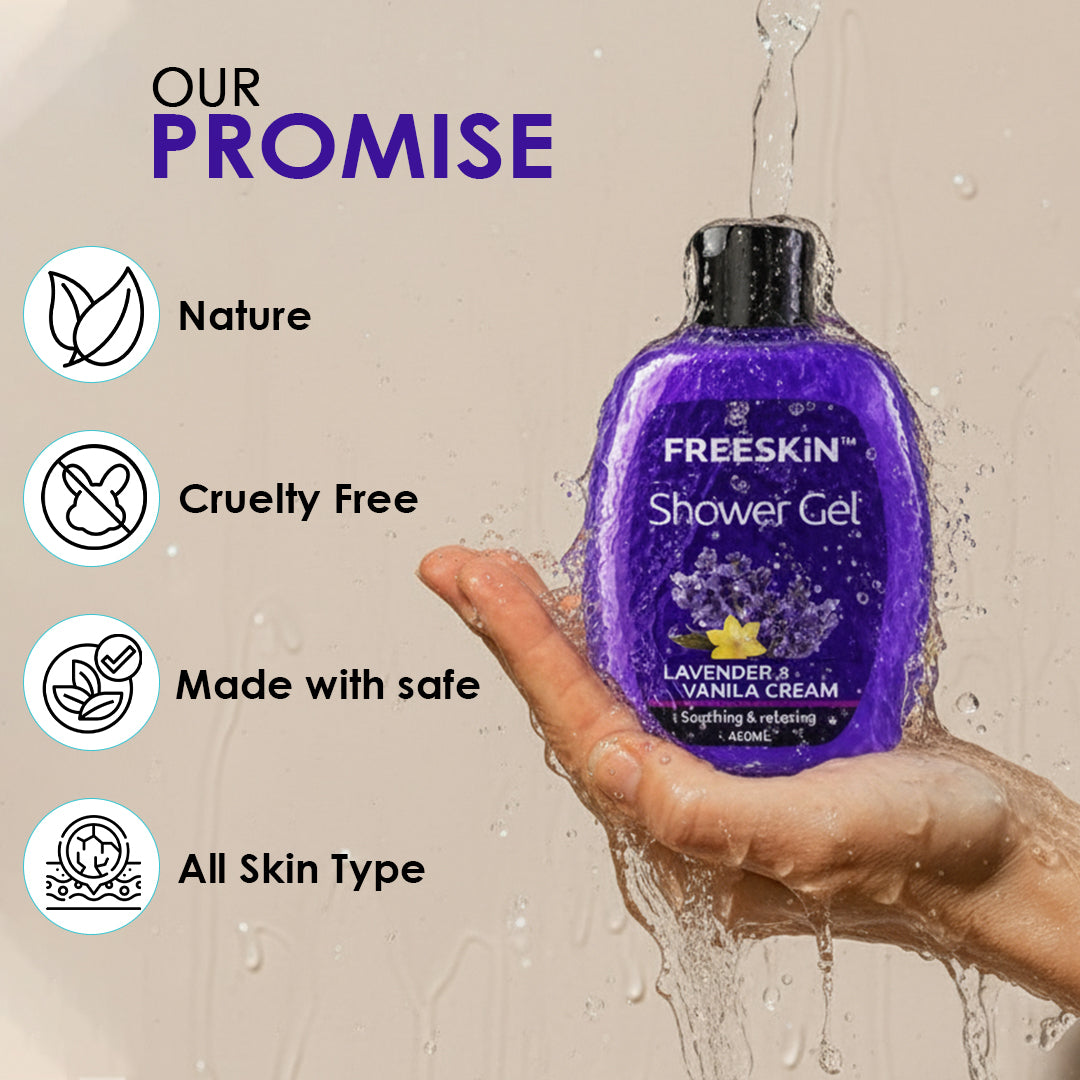 Lavender & Vanilla Shower Gel 400ml | Relaxing Body Wash | Soothing, Hydrating & Gentle Cleansing Shower Gel for Soft, Calm Skin