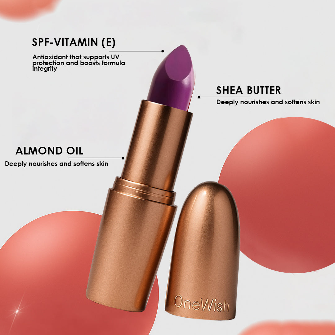 Creamy Matte Lipstick Purple AF Shade 22 – Long Lasting Matte Lipstick, Full Coverage, Highly Pigmented Lip Color for Women (3.8g)