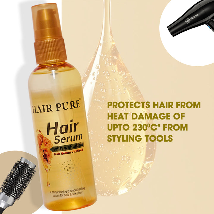Hair Serum With Walnut Oil 100ml - Hair Serum to Prevent Frizz, Smoother, Shiny & Manageable Hair