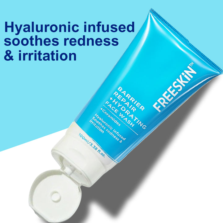 Barrier Repair Hydrating Face Wash 100ml | Ceramide & Hyaluronic Acid Cleanser | Gentle Moisturizing Facewash for Dry, Sensitive & Irritated Skin