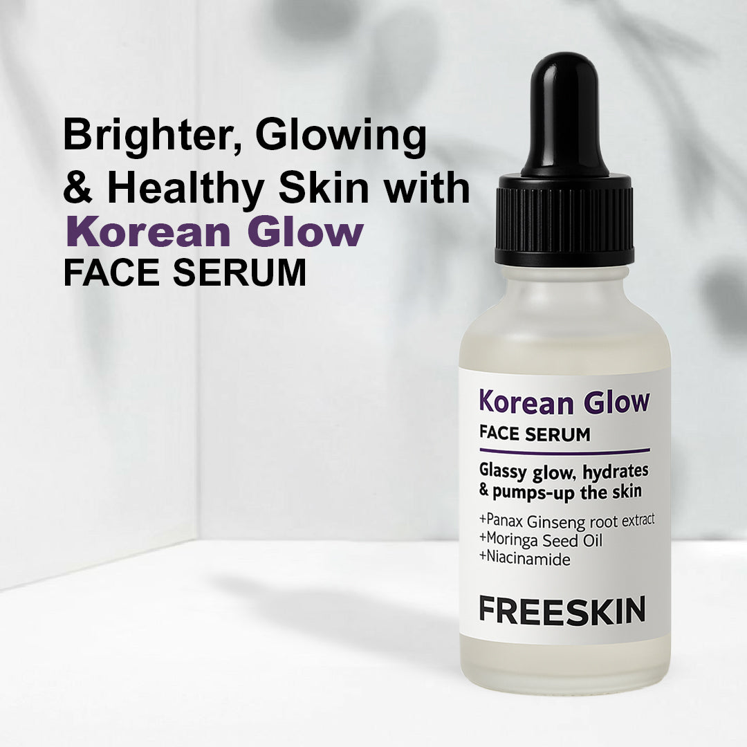 Korean Glow Face Serum (30ml) | Glass Skin Brightening Serum with Ginseng & Niacinamide for Radiant Dewy Glow
