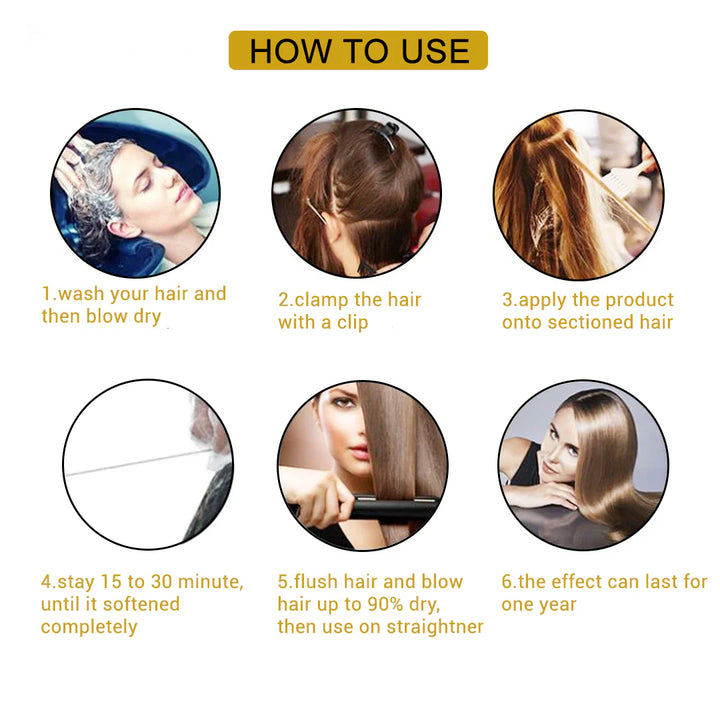 Straightener Cream 125 ml – Hair Straightening Cream with Keratin for Silky and Frizz-Free Hair