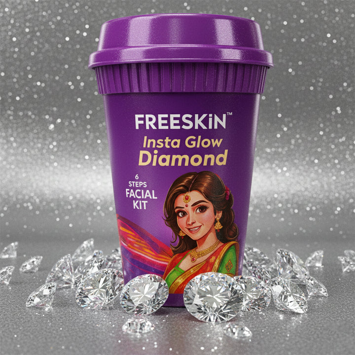 Insta Glow Diamond Facial Kit 60g | 6-Step Diamond Facial Kit | Instant Brightening, Anti-Aging & Radiant Glow Skin Treatment