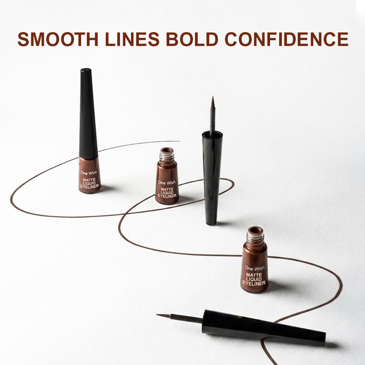 Matte Liquid Eyeliner 3.5ml – Matte Brown, Smudge-Proof & Long-Lasting