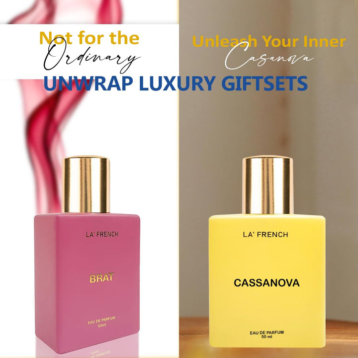 La French Unisex Perfume Gift Set Brat & Cassanova Gift Set Combo (2 x 50ml)