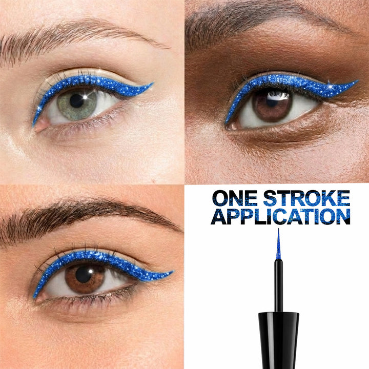 Liquid Eyeliner – Shimmer Blue | High Pigment, Quick-Dry & Precision Applicator